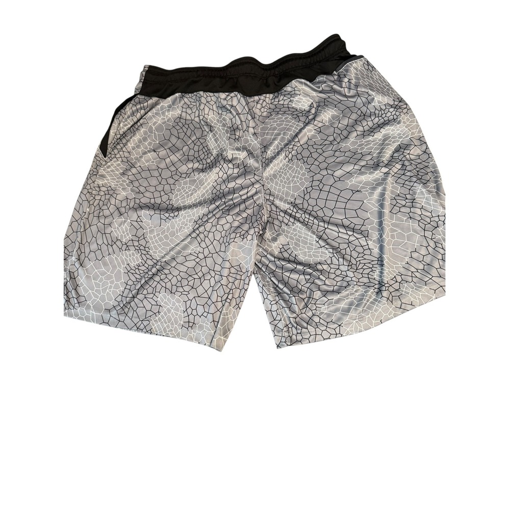 AND1 Mens Basketball Shorts Grey Black Geometric Honeycomb 2XL ANM232SH08 - Picture 3 of 7